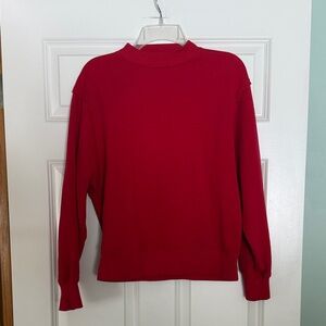 ALO Yoga Vibrant Red Top freestyle mock neck sweatshirt